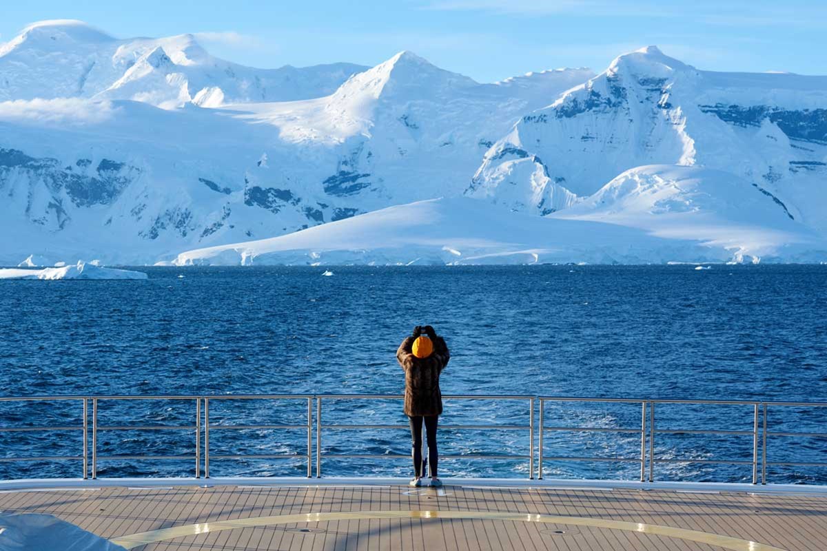 Shipside in Antartica