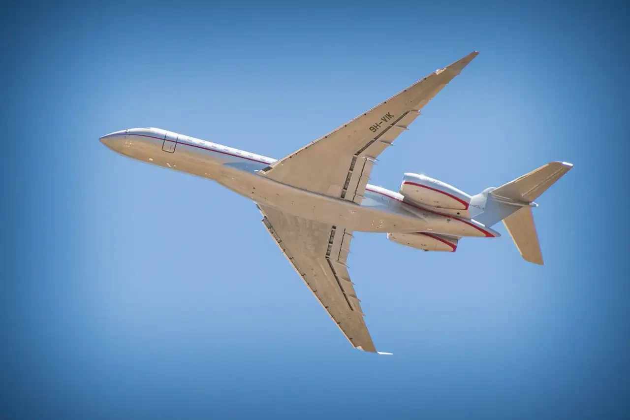 One of the VistaJet Fleet, which fly higher than commercial airliners to avoid congested airspace, reduce turbulence and achieve greater fuel efficiency.
