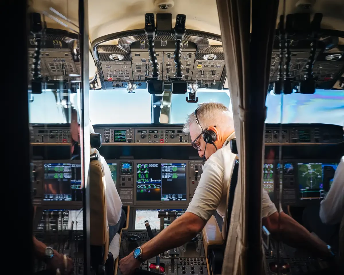 One of many VistaJet Pilots, who meet stringent licensing and experience requirements to fly.