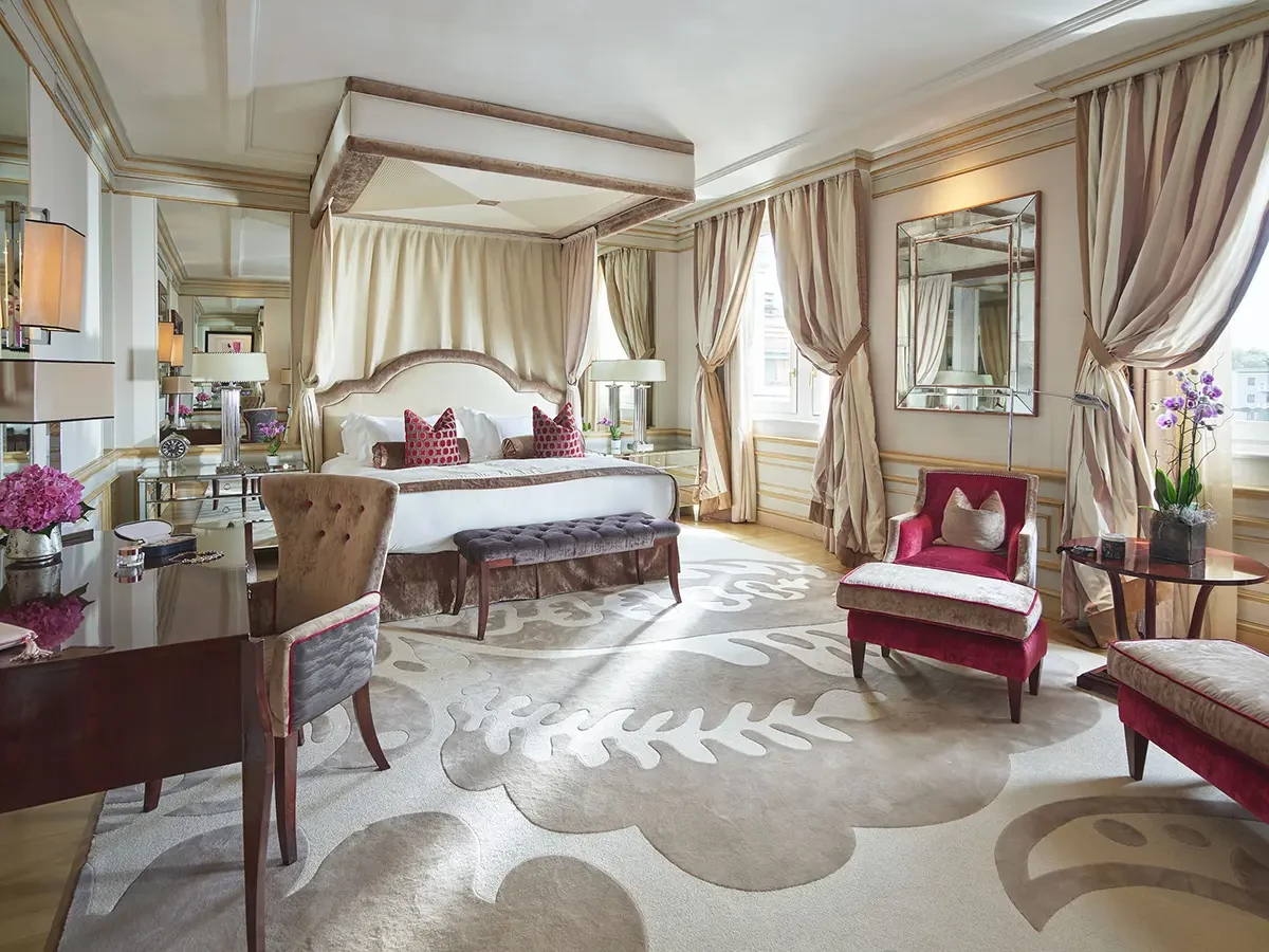 The imperial executive suite bedroom at hotel principe di savoia