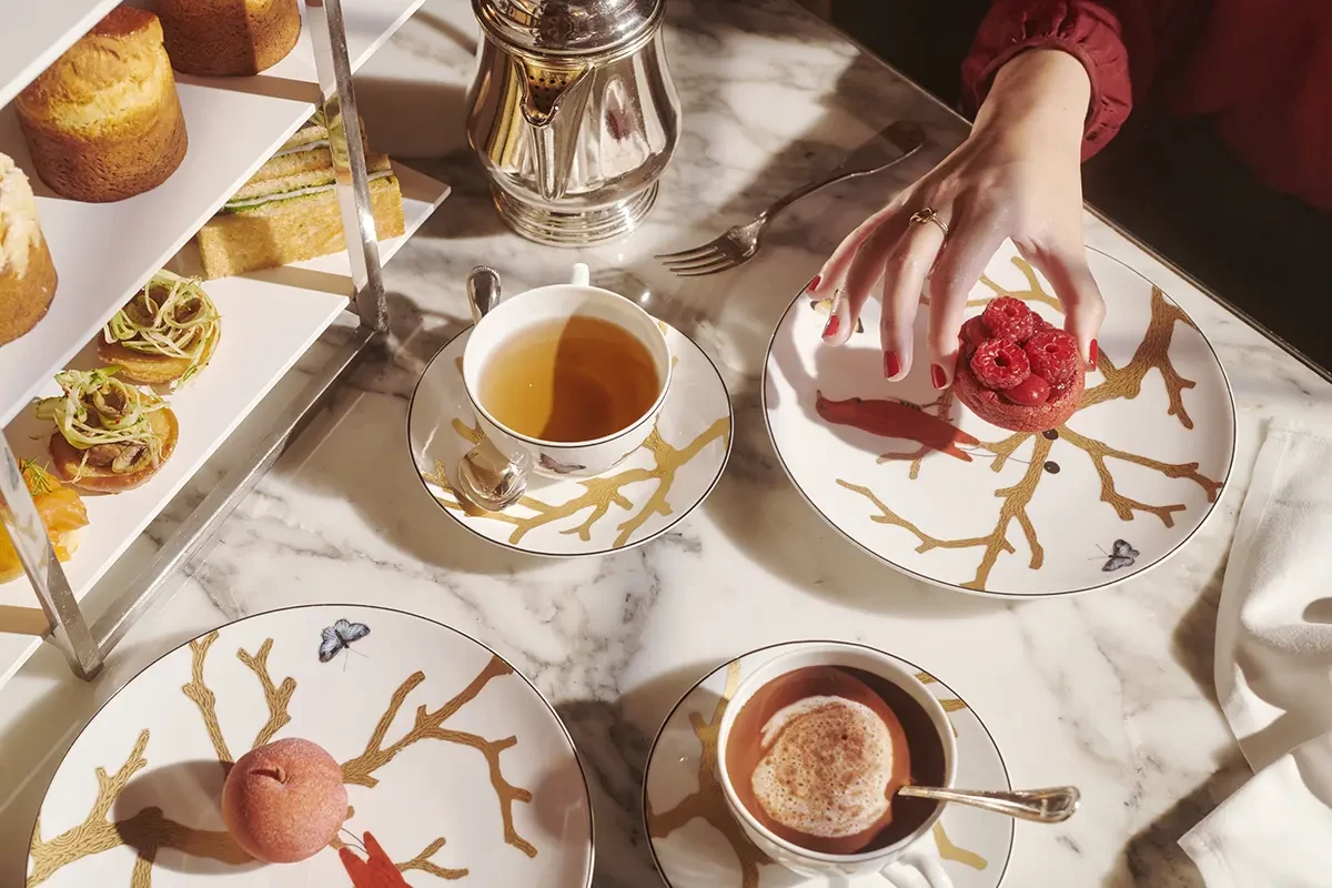 A helicopter landing at Coworth Park