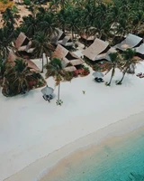 A private beach with a hut included